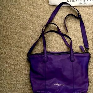 Liebeskind purple leather satchel